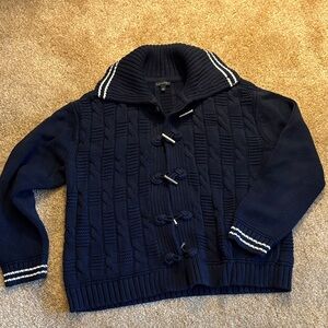 Talbots Navy Knit Sweater with Toggle Closures